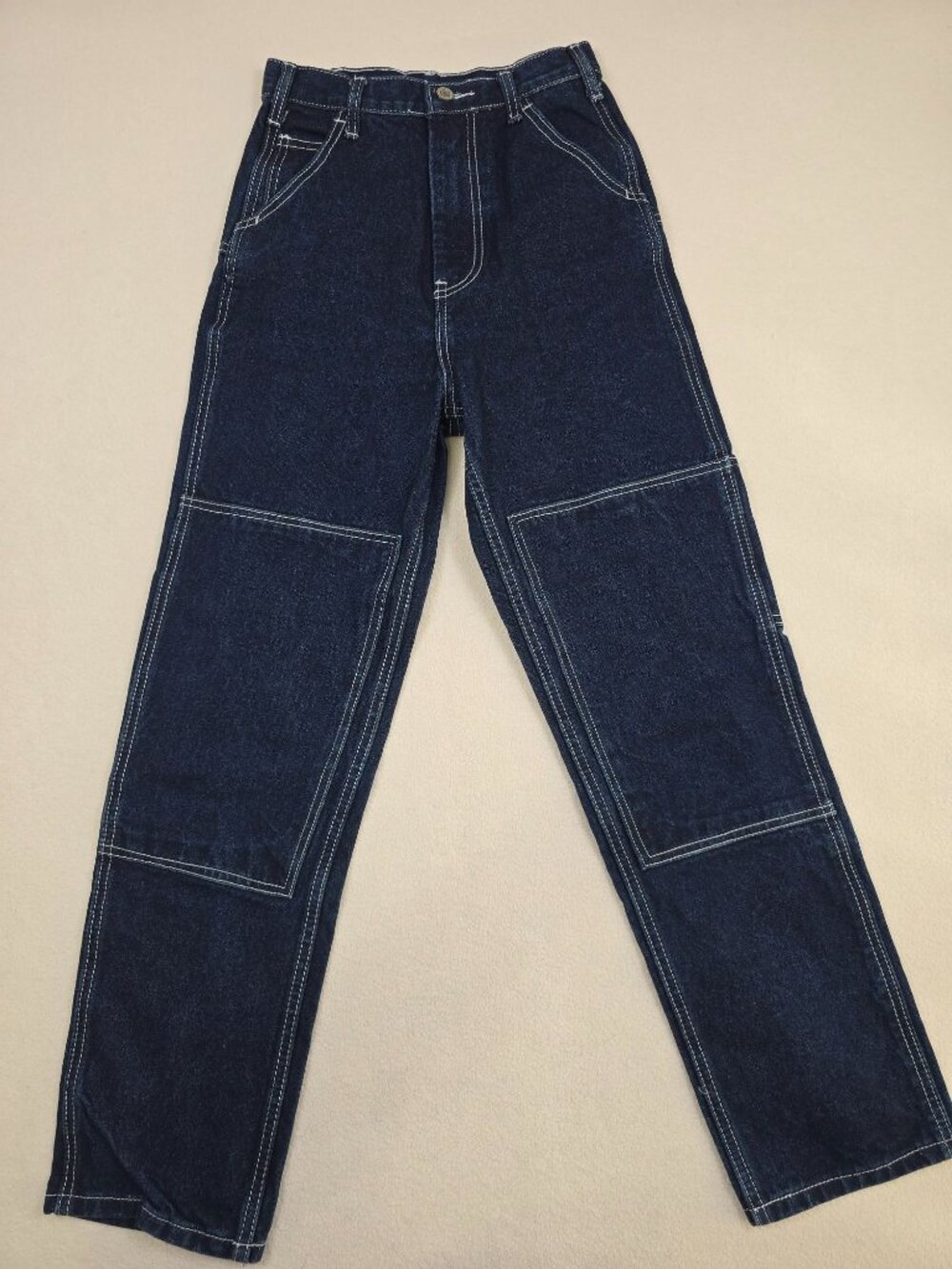 J Galt Brandy Melville Denim Carpenter Jeans Size S 100% Cotton Dark Blue - Picture 1 of 4